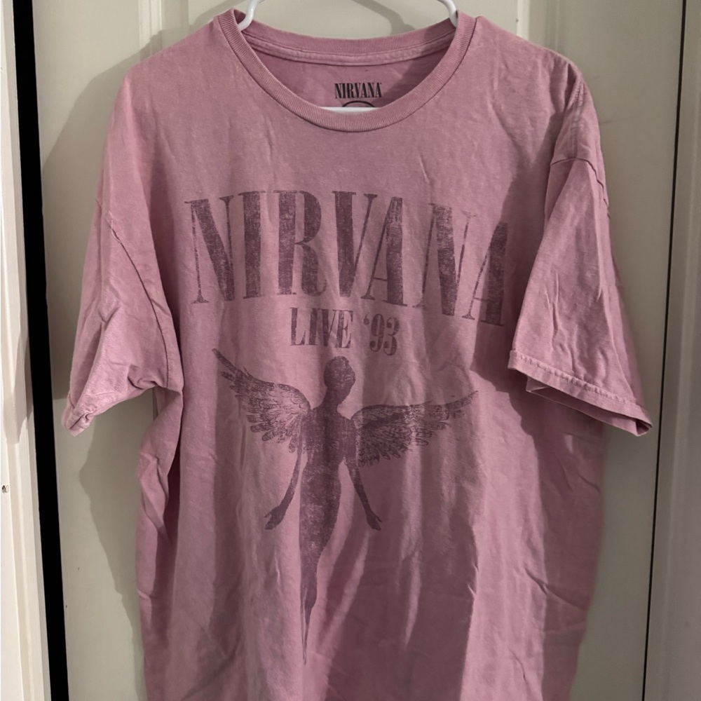 NIRVANA Pink Smiley Face T-Shirt